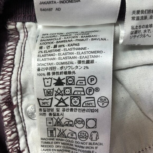 Levi's Plum Corduroy Skinny Pants 27 - Picture 4 of 7